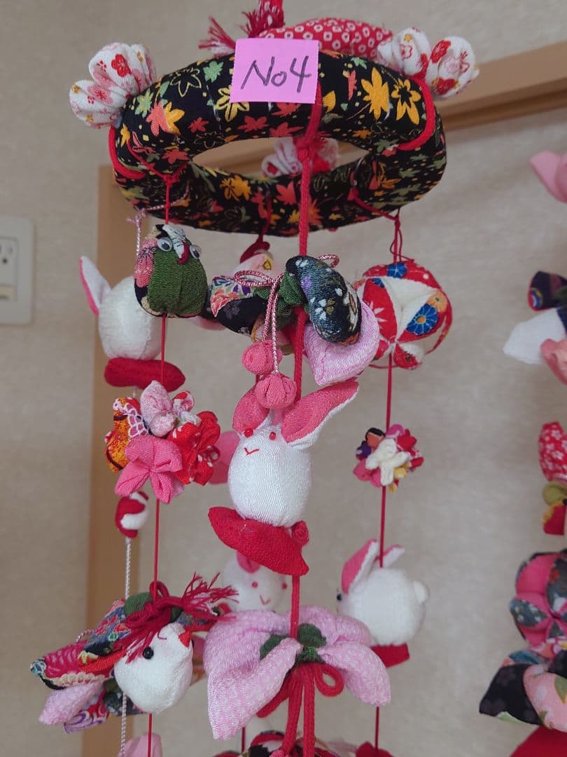 極美品　ハンドメイドひでばあちゃん作の縁起物のつるし雛　No.４