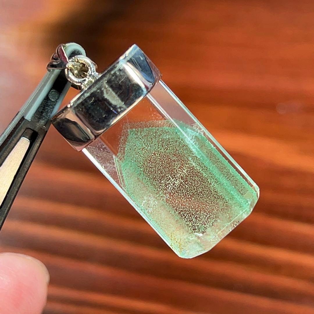 高品質　濃いグリーンファントムクォーツ　ネックレス 2 グリーンガーデン