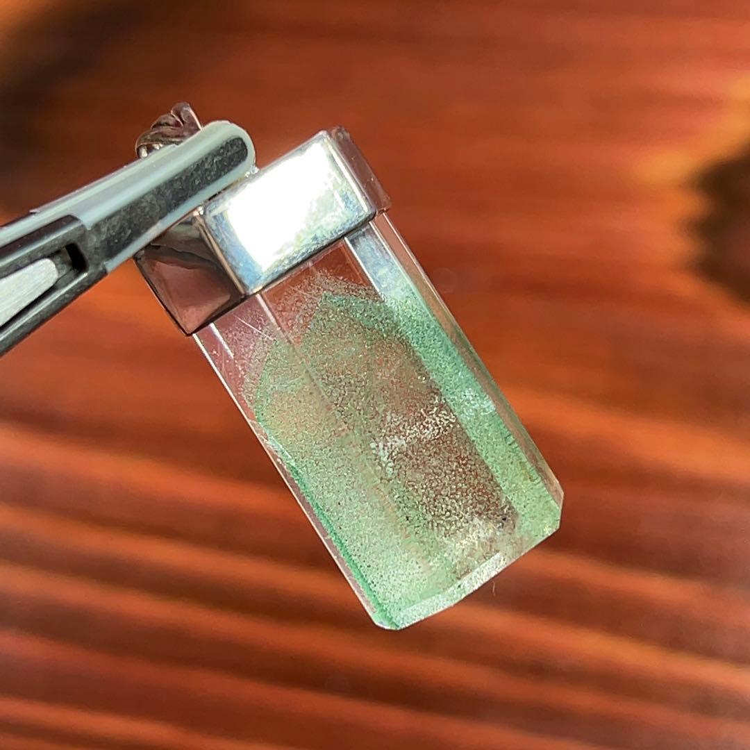 高品質　濃いグリーンファントムクォーツ　ネックレス 2 グリーンガーデン