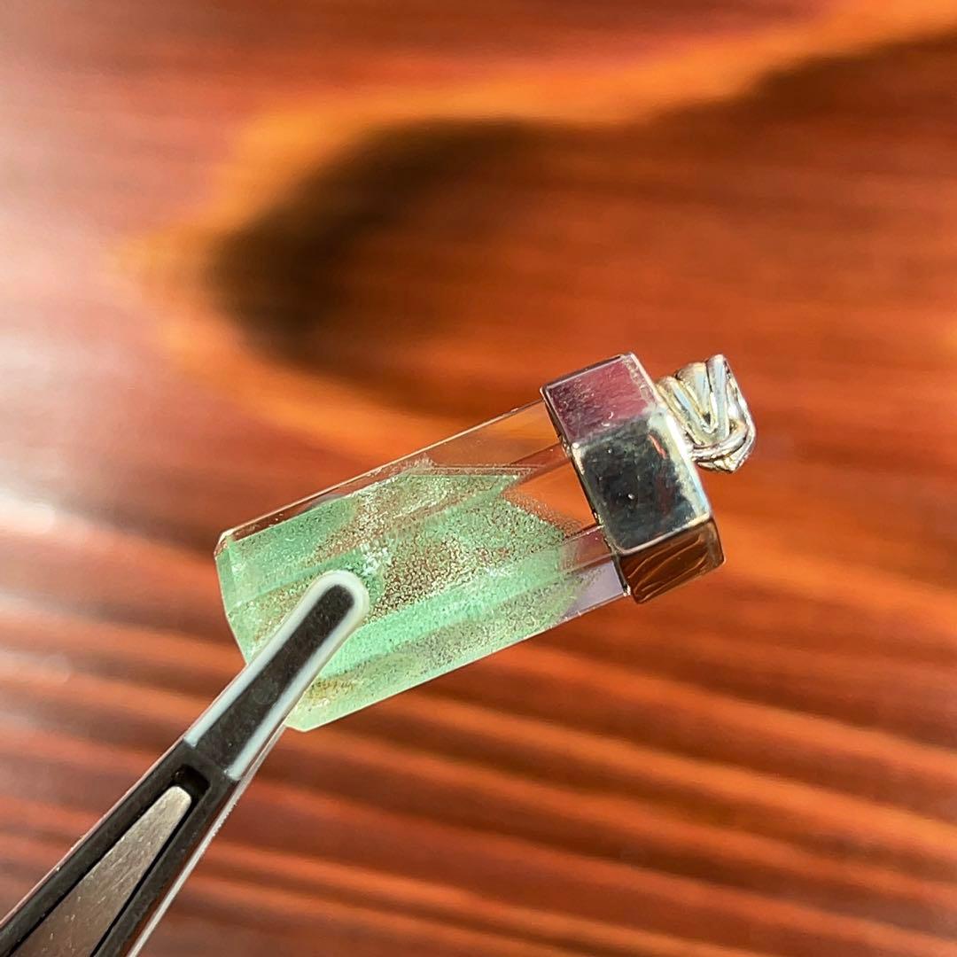 高品質　濃いグリーンファントムクォーツ　ネックレス 2 グリーンガーデン