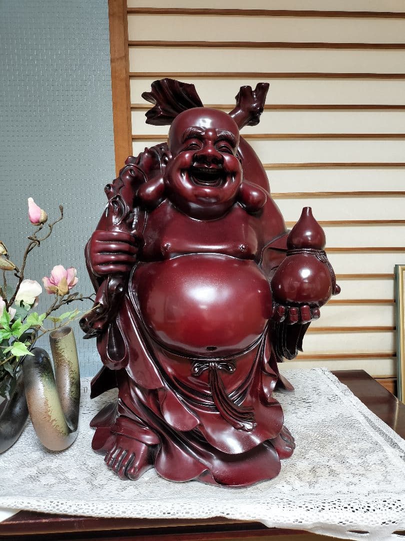 【特大65cm】布袋尊像 萬金袋 金運招福 七福神 縁起物 開運インテリア