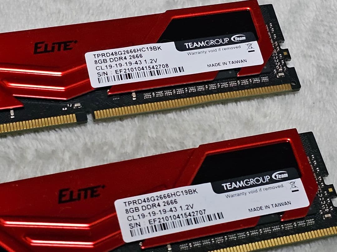 TEAMGROUP 8GB ×2 計16GB DDR4 2666 メモリ