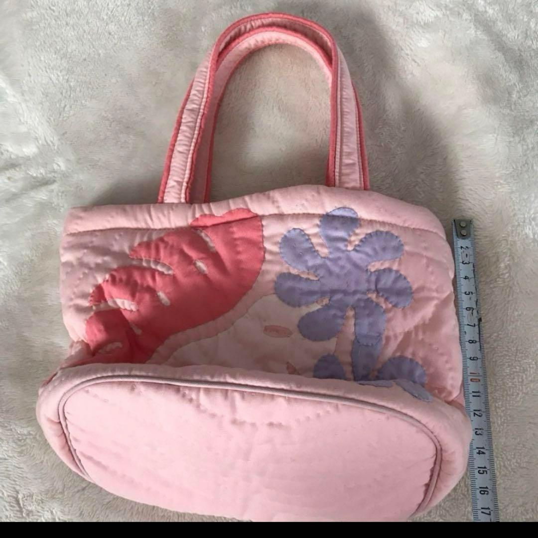 新品　ハワイアンキルト　ハンドメイド　ハイビスカスバッグ　ピンク