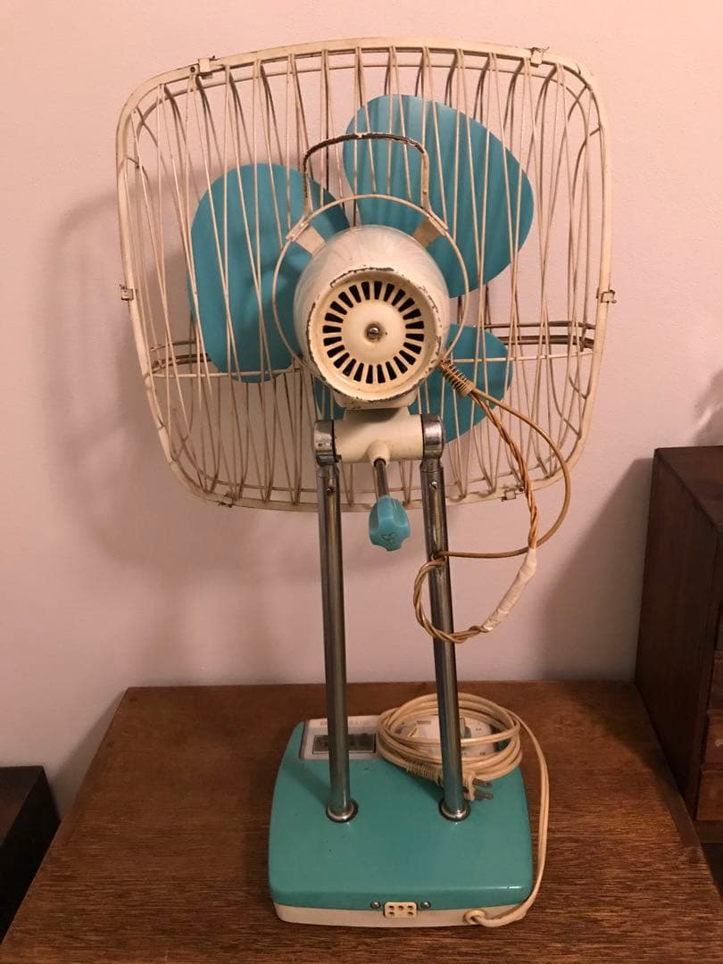 希少 昭和レトロ スクエア型 三菱 扇風機 R-30EC 動作品