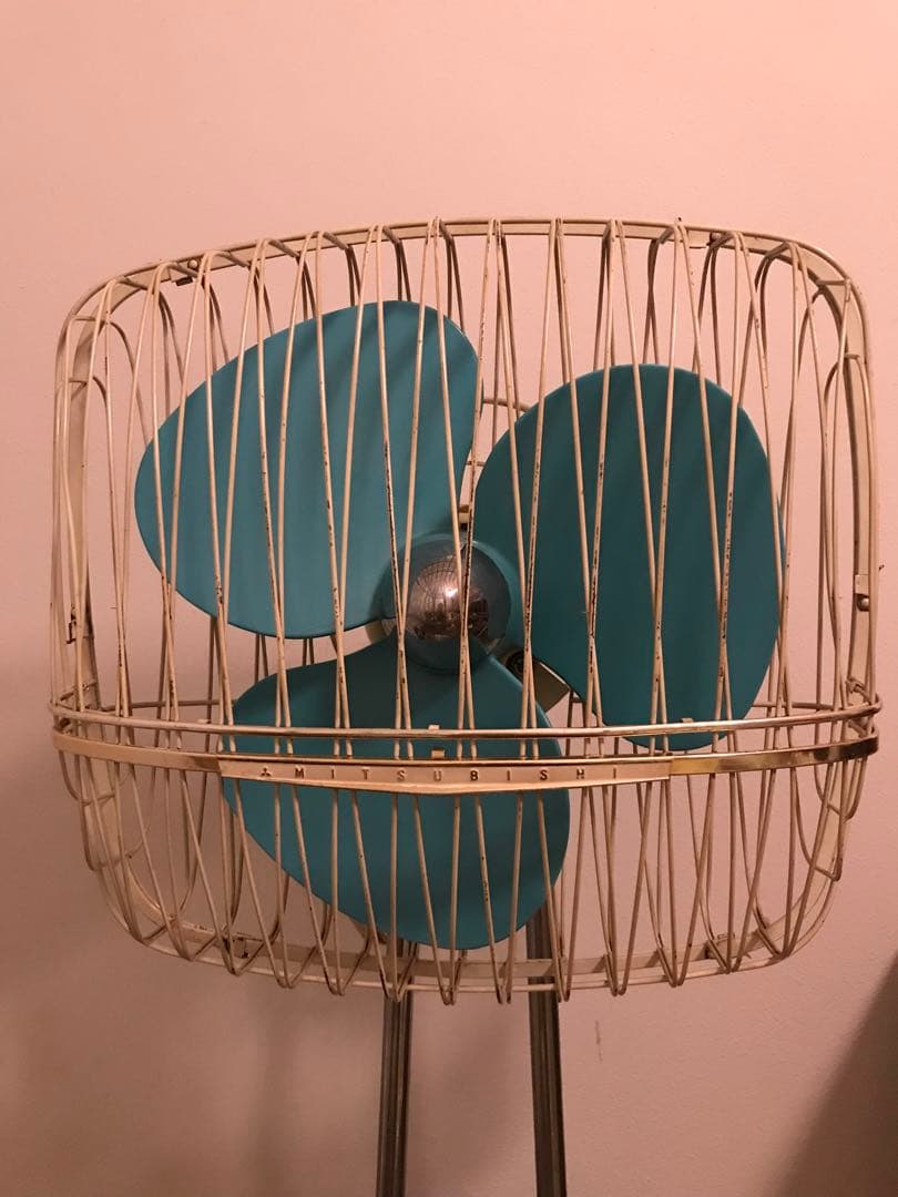 希少 昭和レトロ スクエア型 三菱 扇風機 R-30EC 動作品