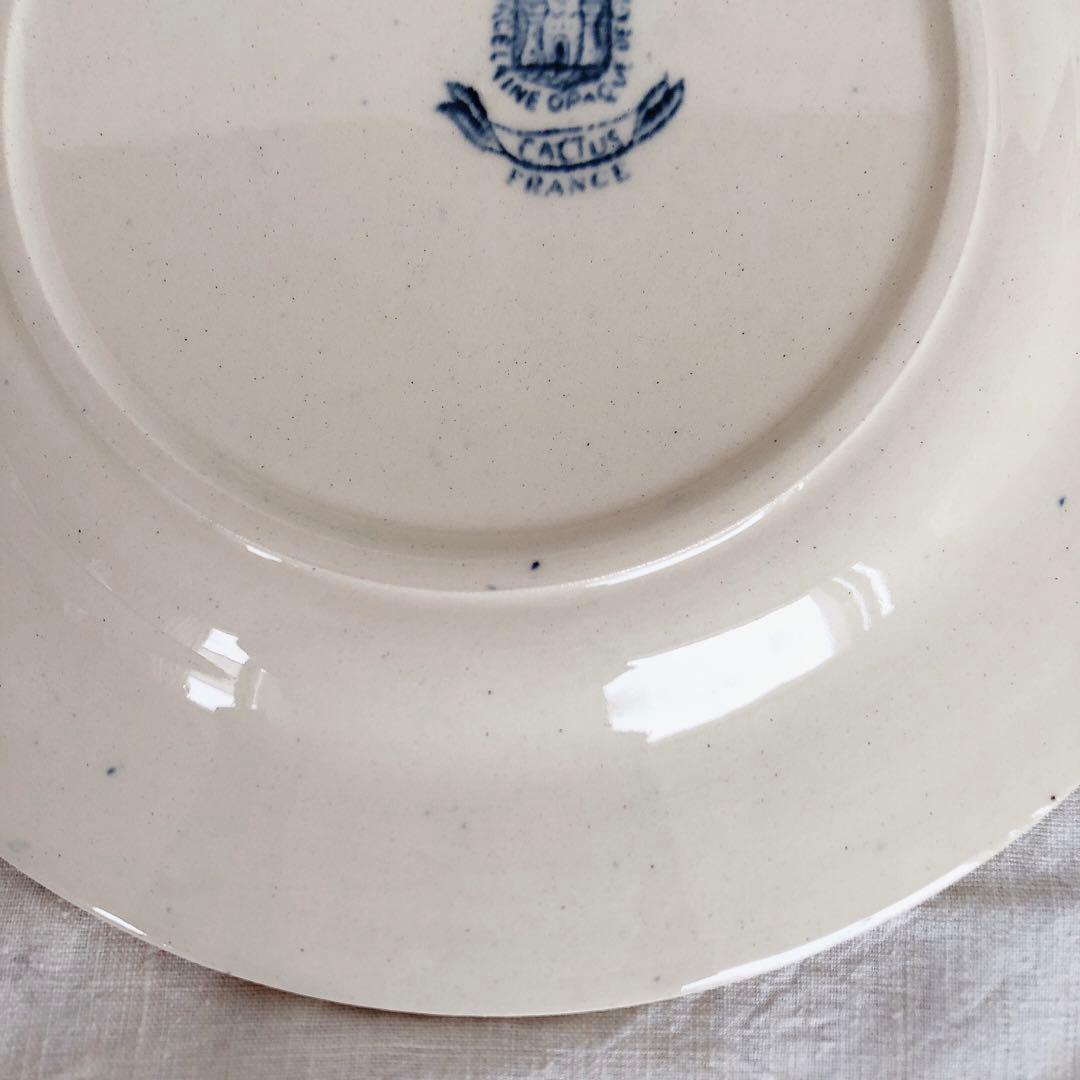 ジアン CACTUS サボテン デザートプレート A ブルー アンティーク食器