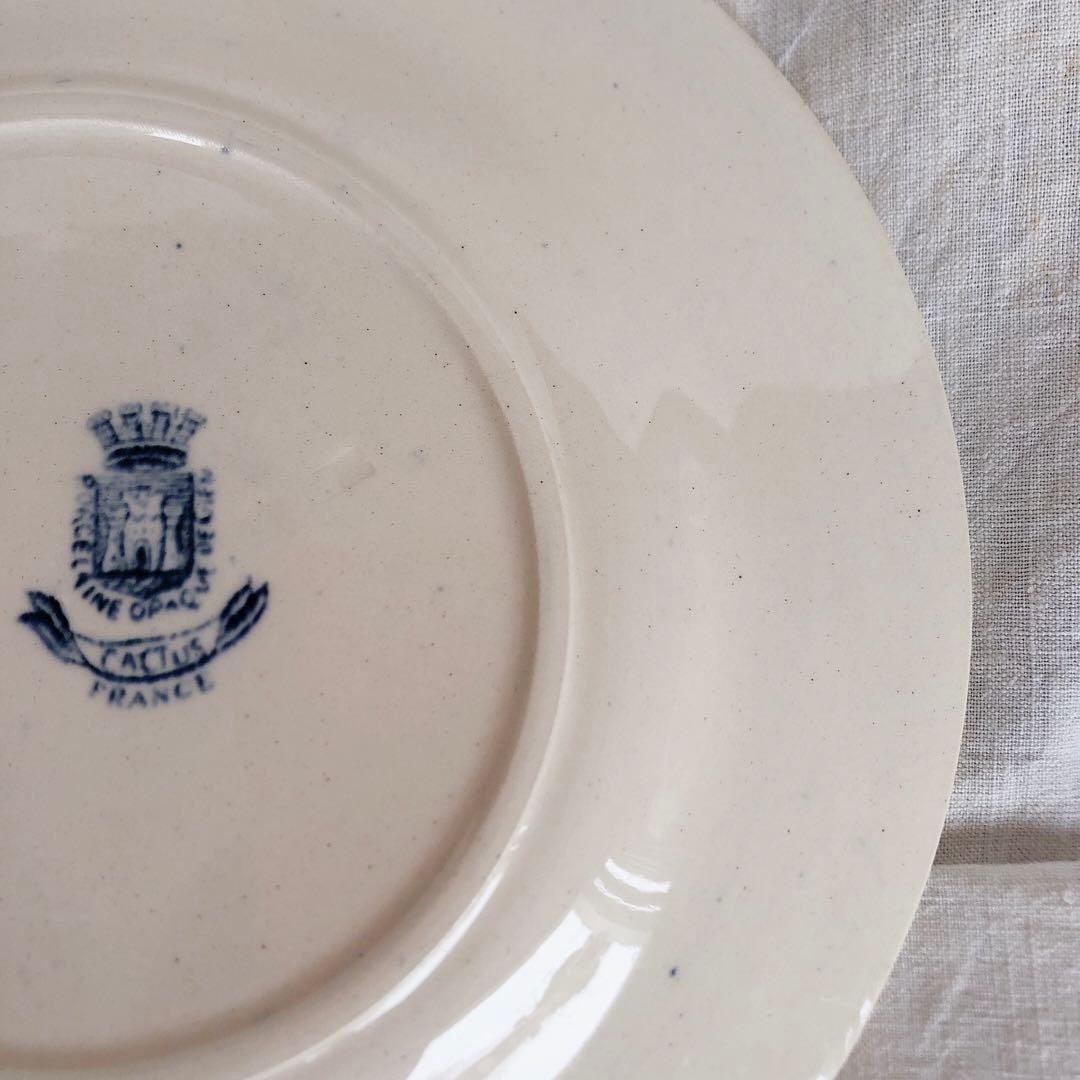 ジアン CACTUS サボテン デザートプレート A ブルー アンティーク食器