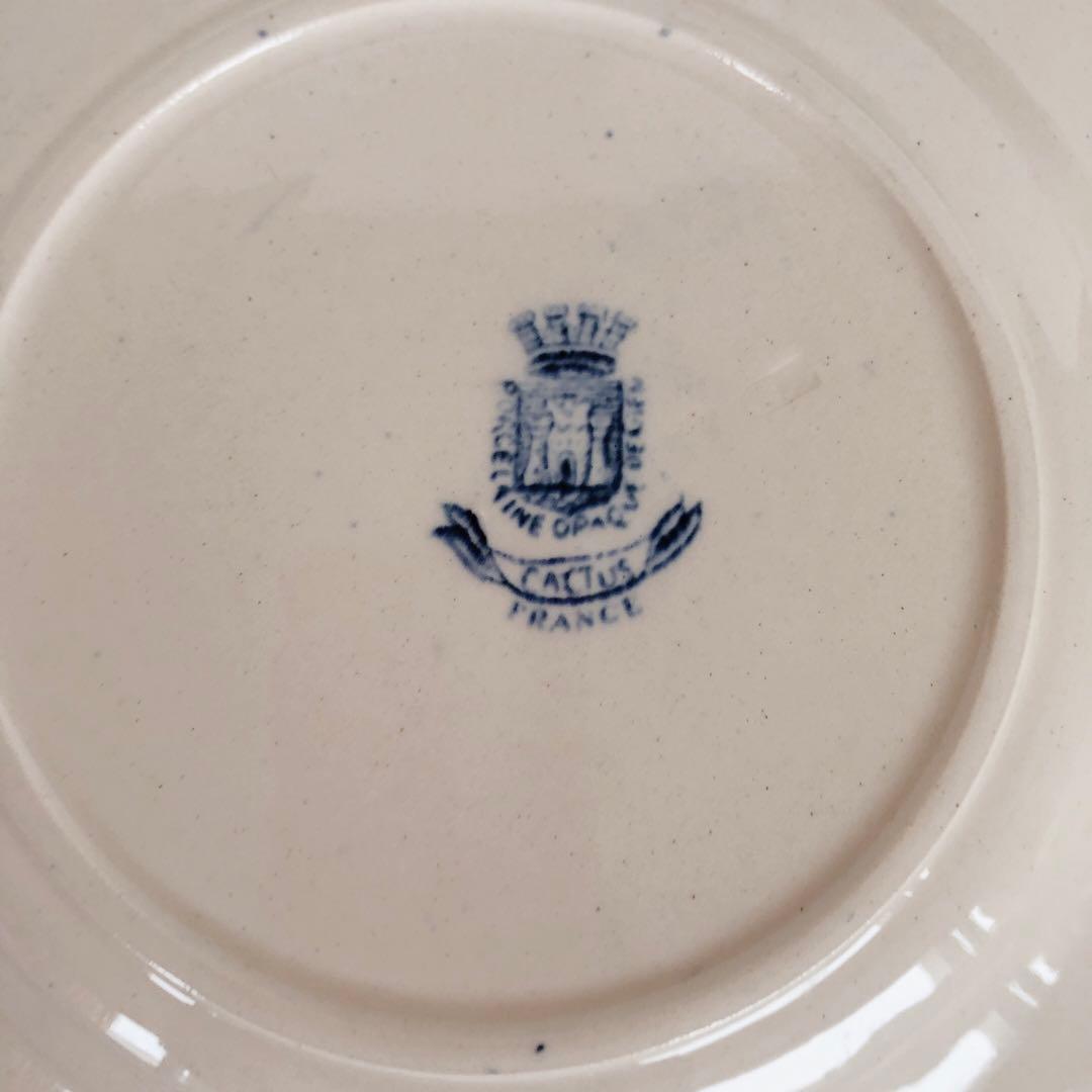 ジアン CACTUS サボテン デザートプレート A ブルー アンティーク食器