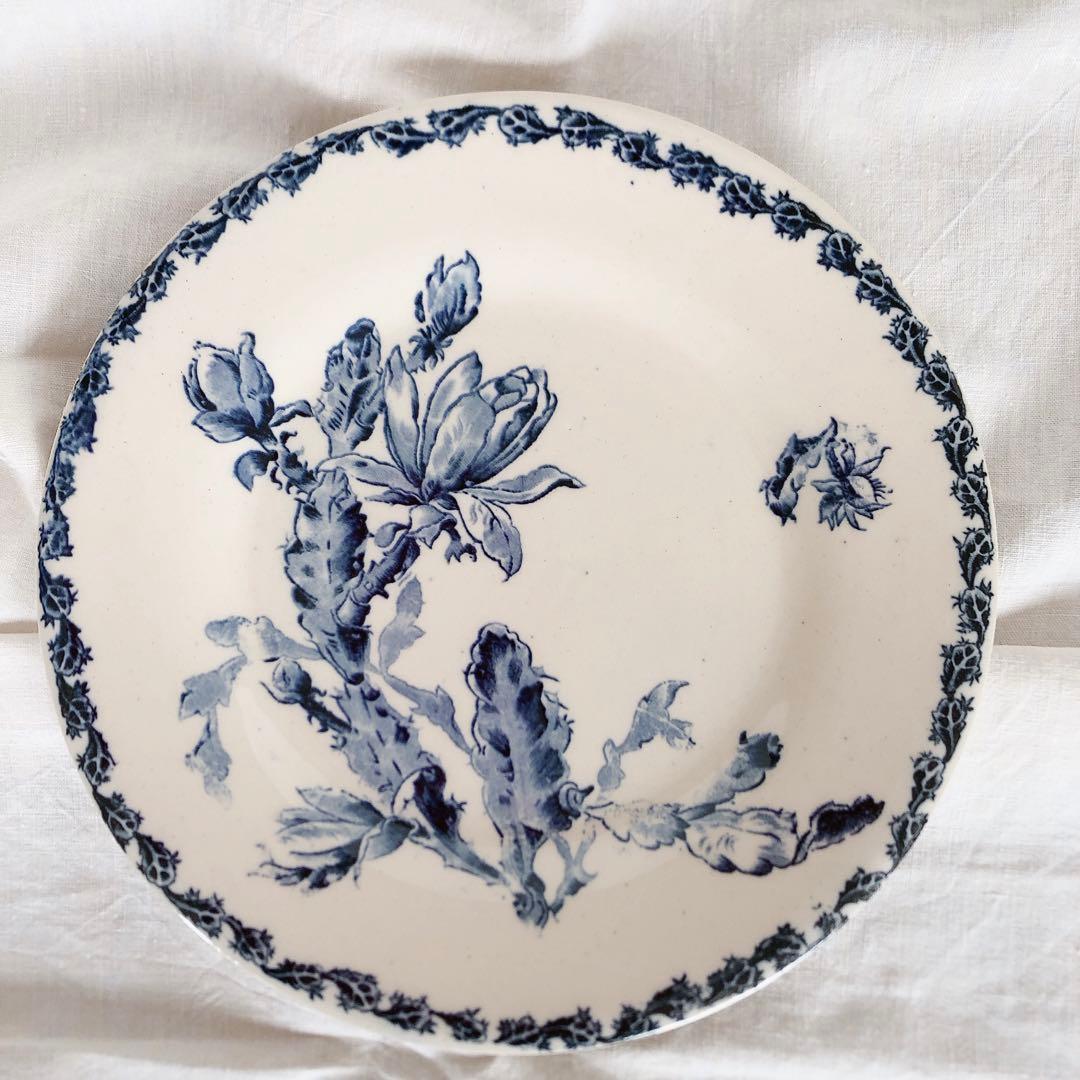 ジアン CACTUS サボテン デザートプレート A ブルー アンティーク食器