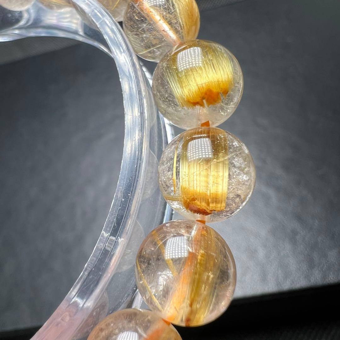 【612041】 高品質 タイチン ルチルクォーツ 9-9.5mm ブレスレット