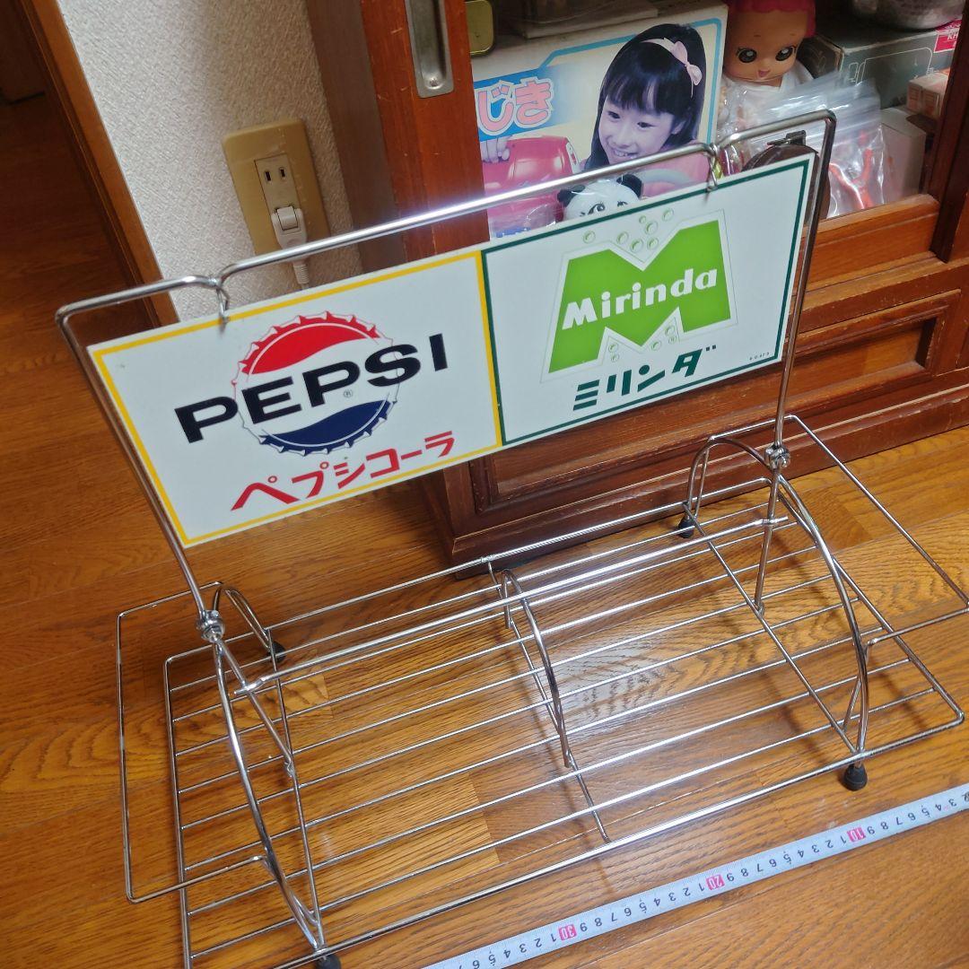 超希少！1967年製デッドストック　ペプシ、ミリンダ販促陳列棚　ホーロー看板