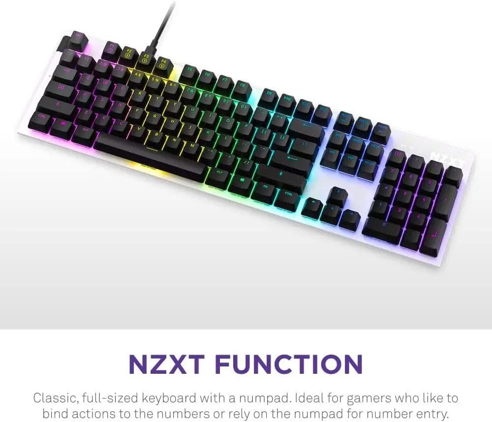 NZXT ホワイト ゲーミングキーボード ホットスワップ