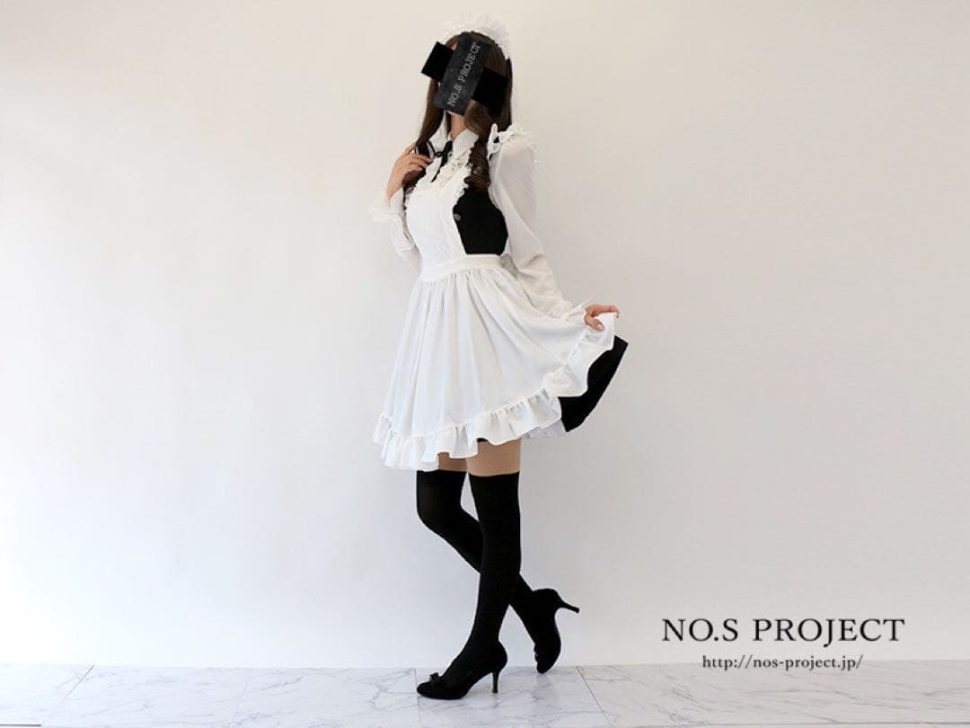 フリルエプロン　ホワイト　NO.S PROJECT　ノスプロジェクト　ノスプロ
