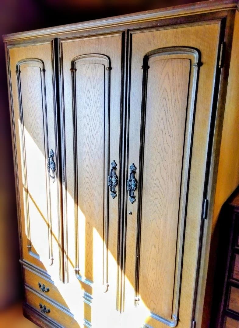 最高級　天然ナラ材　家具　箪笥3点セット　美品　【引き取り限定】