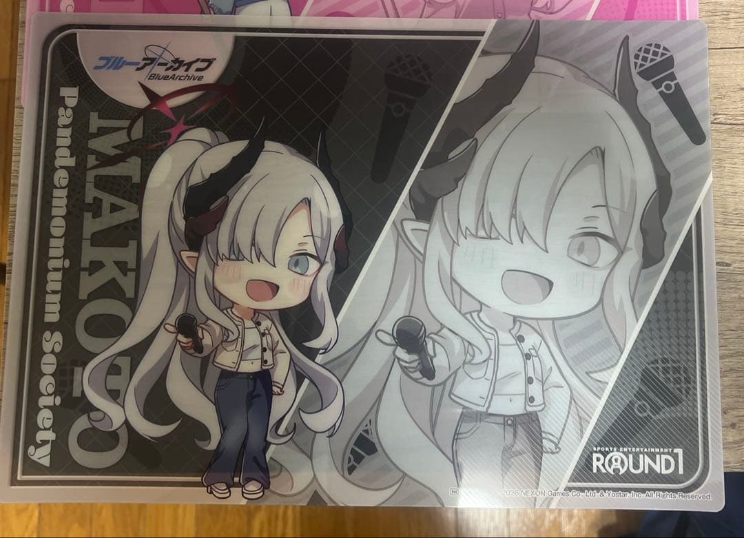 ブルーアーカイブ　ラウンドワンコラボ　B4シート　マコト　チアキ　サツキ　3枚組
