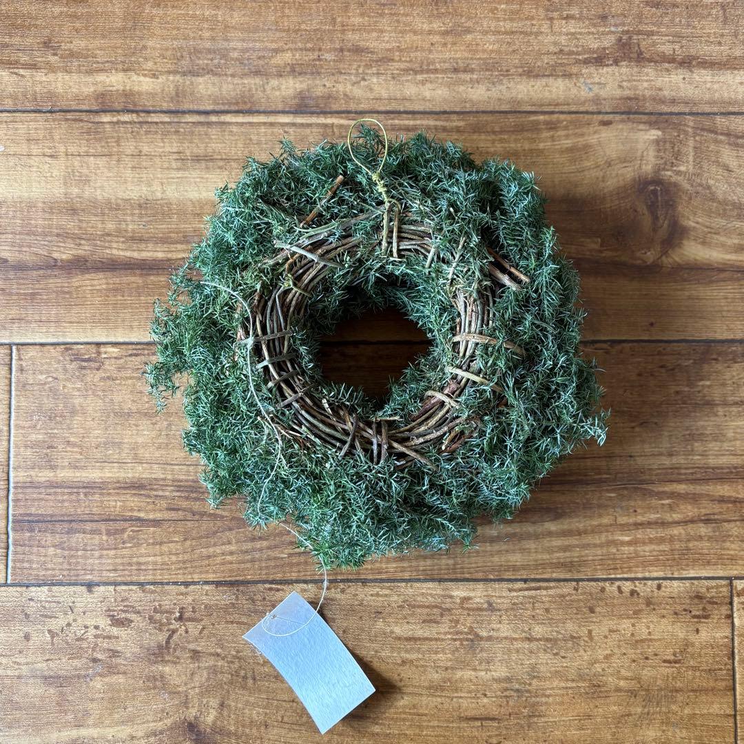 淡色 ナチュラル ドライフラワーリース MS 18cm＊ 針葉樹 グリーンリース