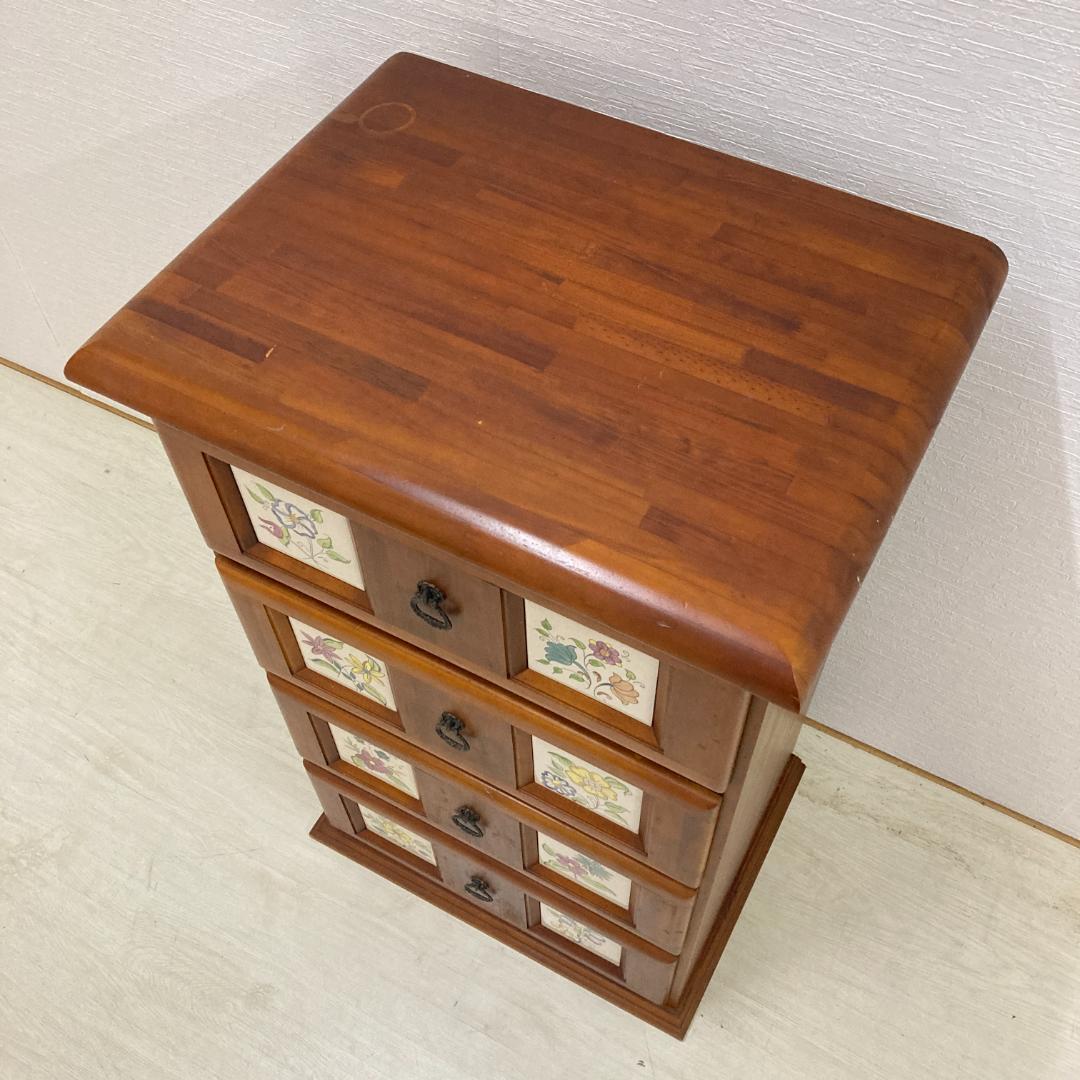 スペイン バレンシア　カントリー　４段チェスト　収納　タイル