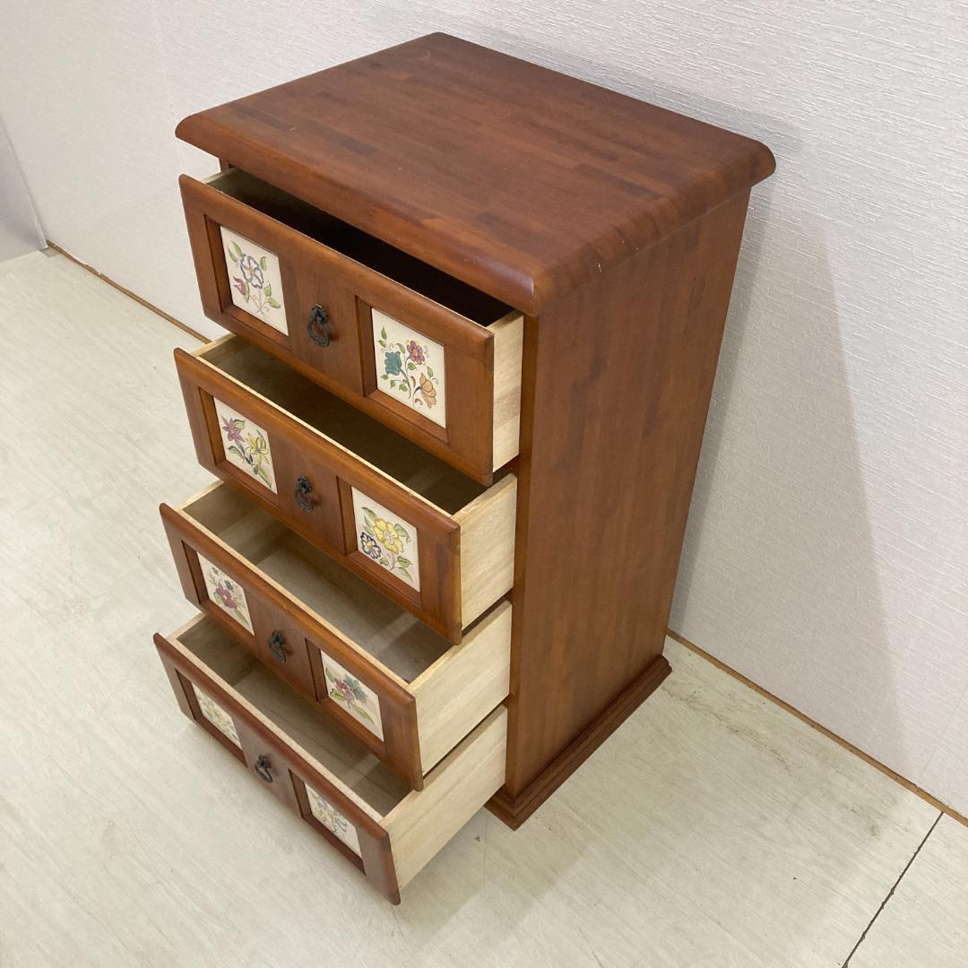 スペイン バレンシア　カントリー　４段チェスト　収納　タイル