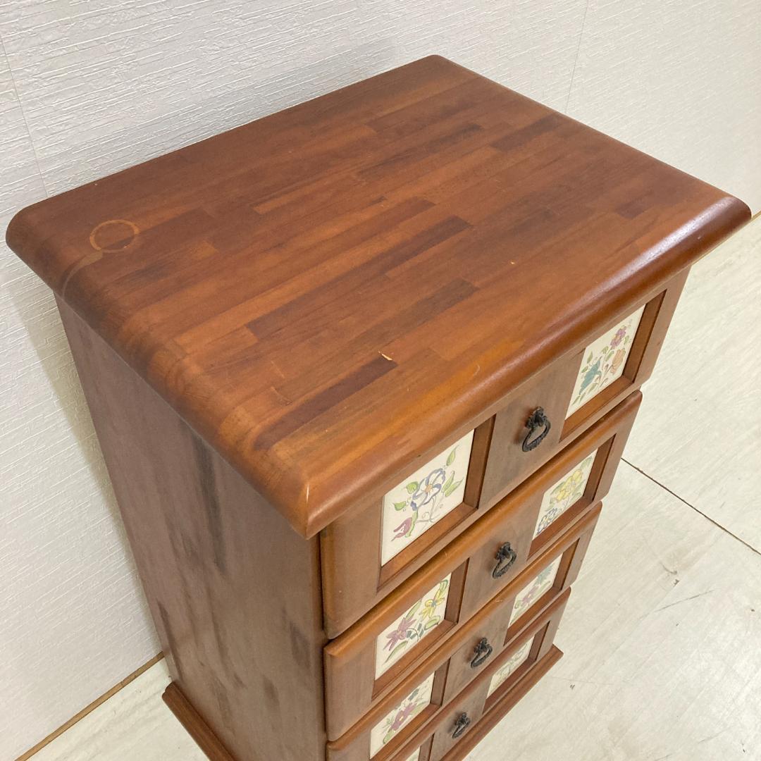 スペイン バレンシア　カントリー　４段チェスト　収納　タイル