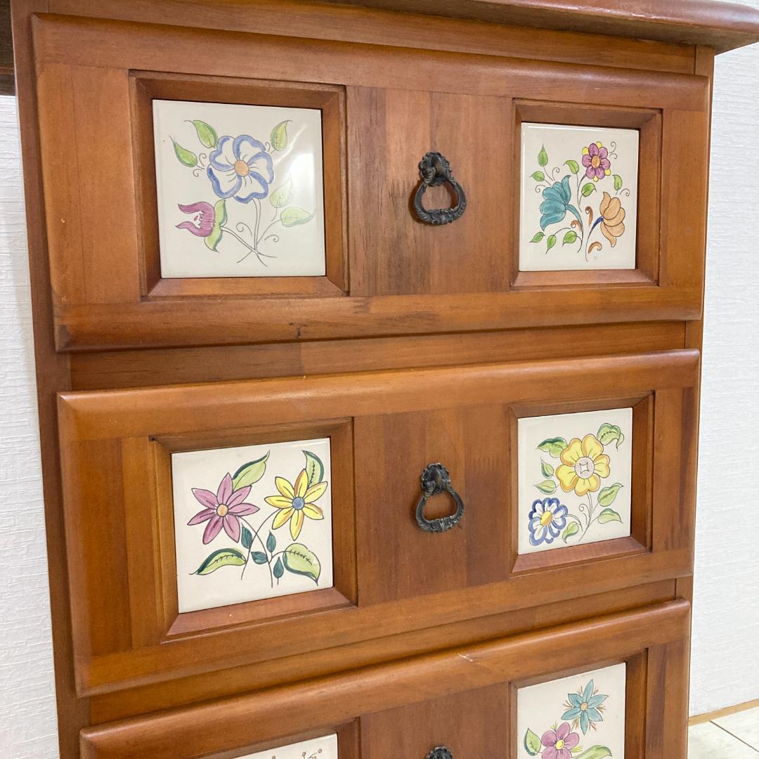 スペイン バレンシア　カントリー　４段チェスト　収納　タイル