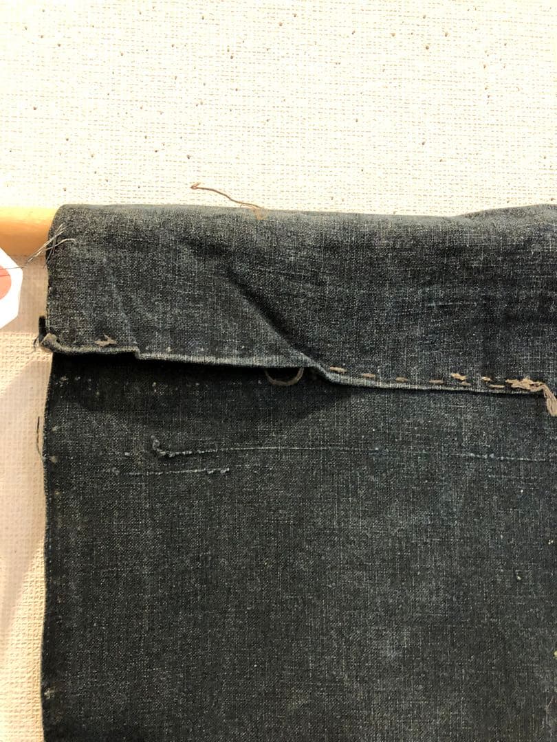 藍染 加賀のれん 時代物 木綿 古布ソ-233 三巾