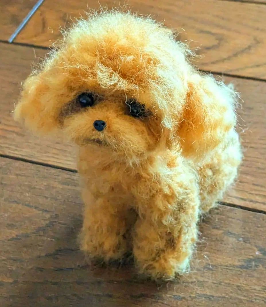 プードル　トイプードル　ぬいぐるみ　ハンドメイド　羊毛フェルト