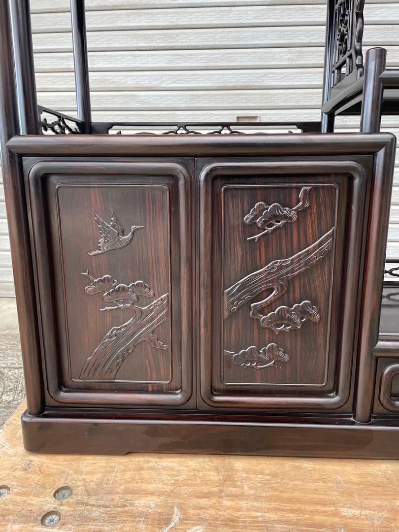 唐木家具 茶箪笥 飾り棚 アンティーク家具　和家具　ヴェンテージ