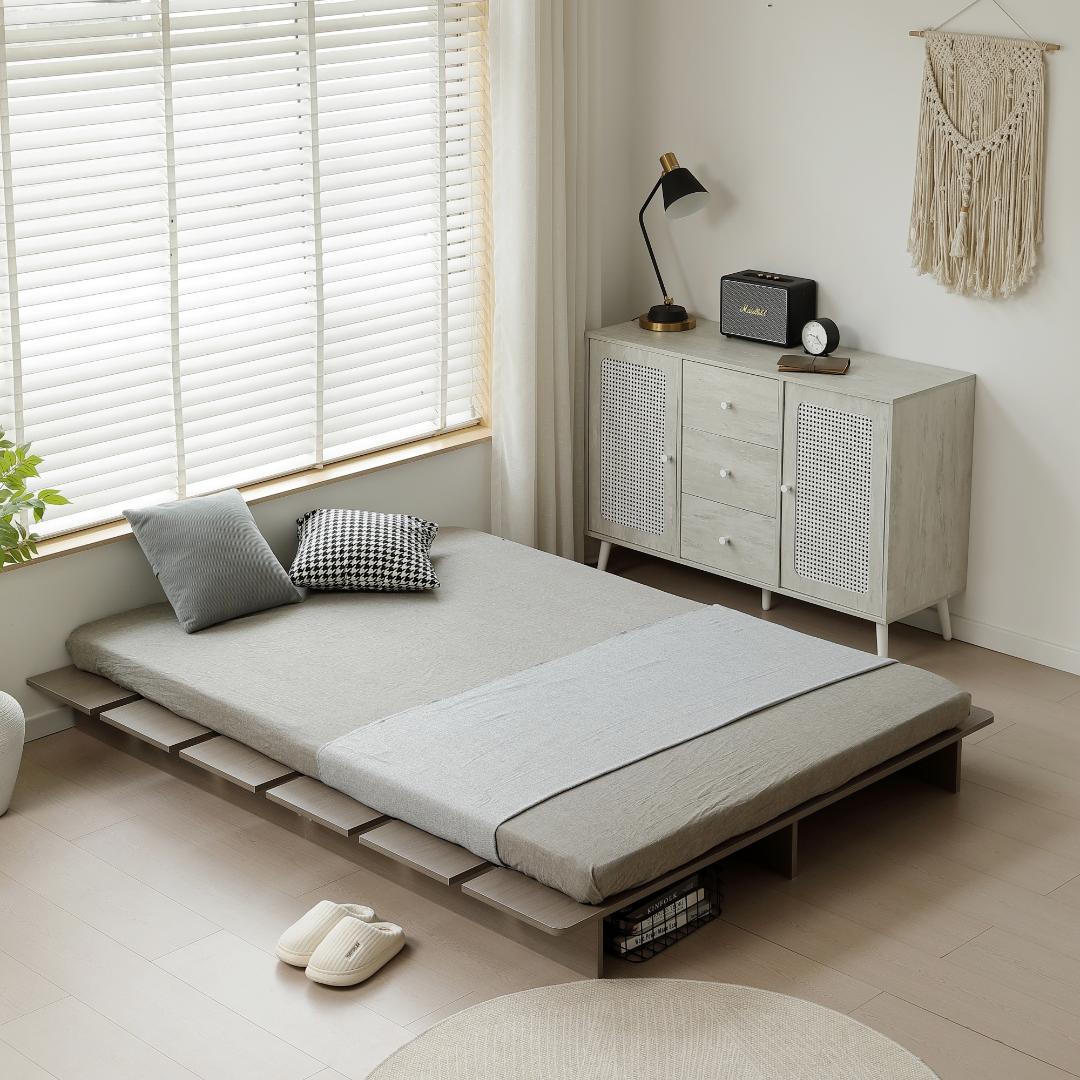 【幅120cm・S】ベッド ローベッド すのこベッド おしゃれ GRAY