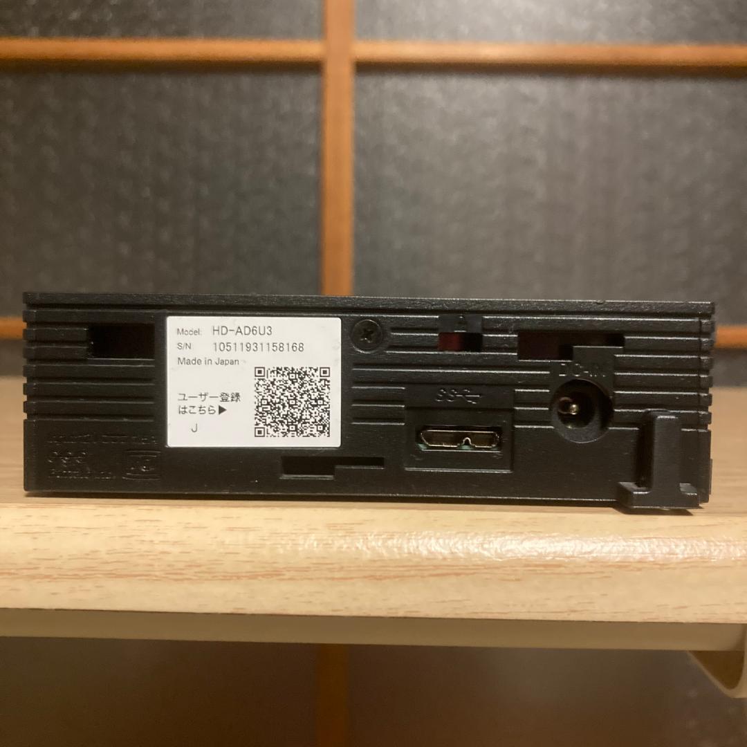 外付けハードディスク 6TB USB3.1 バッファロー HD-AD6U3