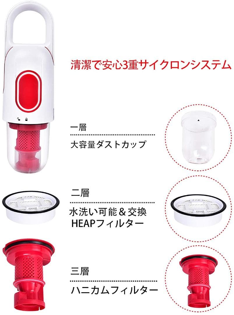 ✨時短❣️掃除機　サイクロン式　コードレス ワイヤレス　2Wayハンディクリーナ