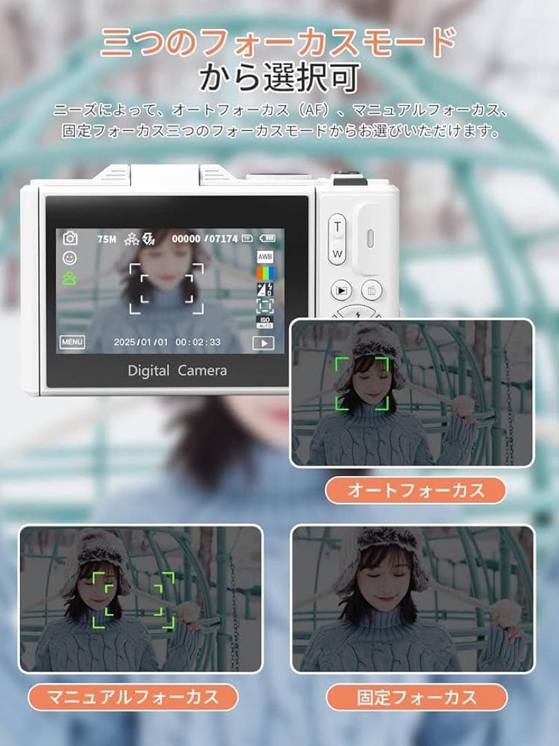 AiMike 5K デジカメ スマホに送れる デジタルカメラ WIFI転送機能