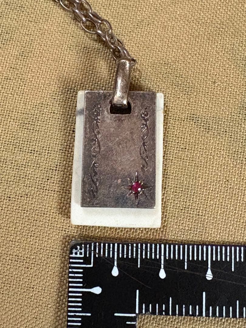 STONE MARKET ストーンマーケット　925ネックレス　ルビー　白玉蘭花