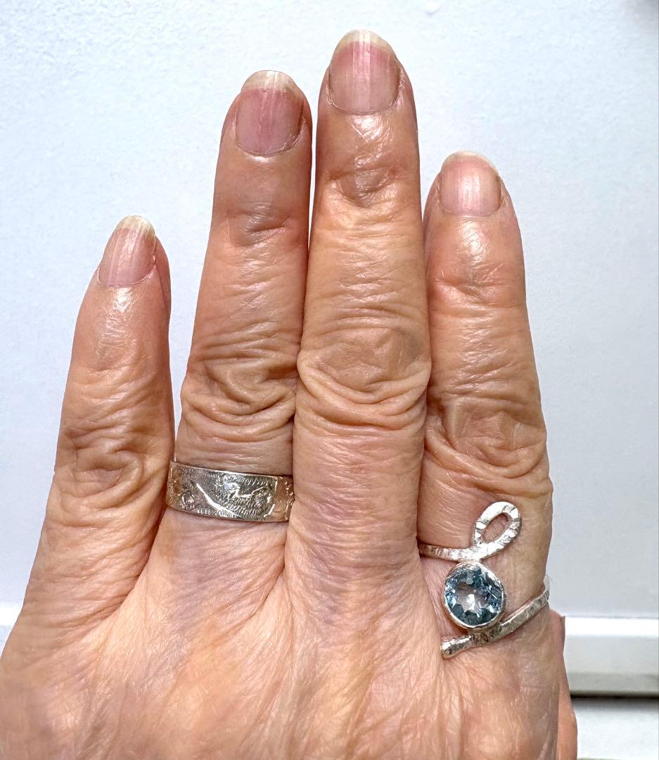 アクアマリン スワールデザイン リング