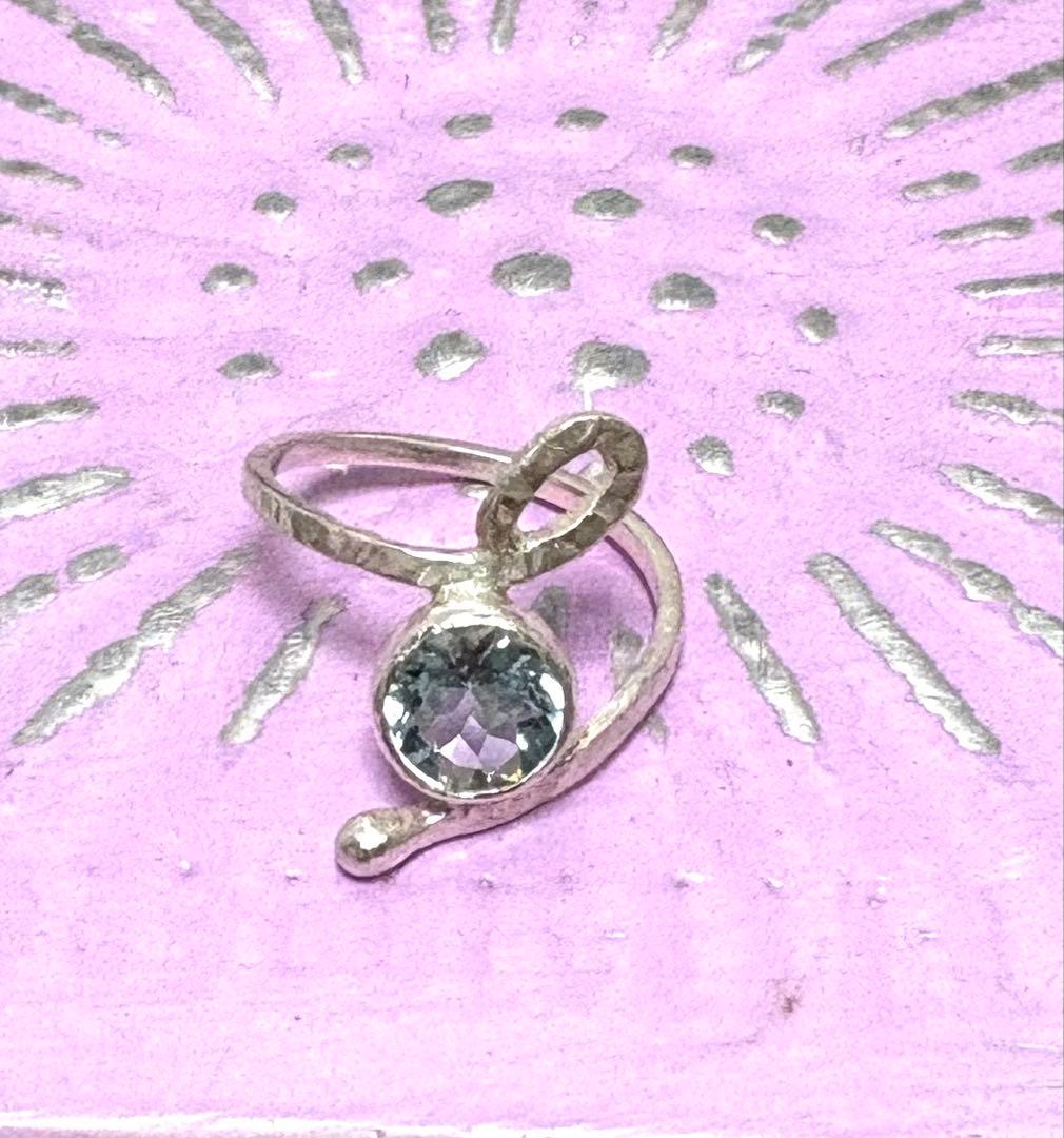 アクアマリン スワールデザイン リング