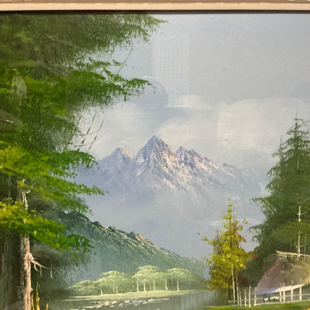 風景画　油絵　絵画　油彩画　肉筆　美術　P 10号　額縁　額装品　油彩