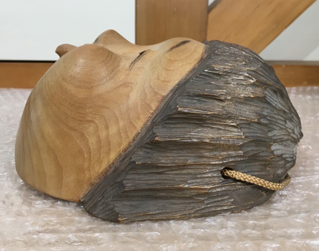 ○【世界的名工】前島秀章 童 20.5cm 面 木彫