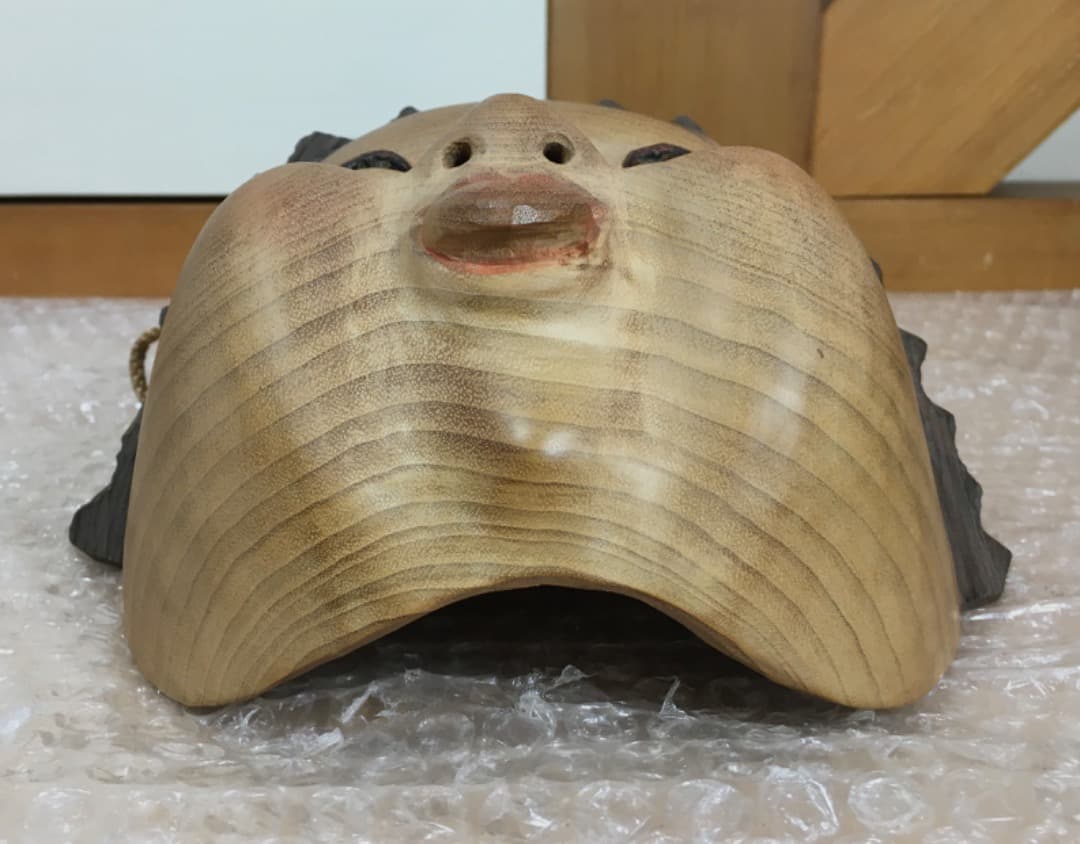○【世界的名工】前島秀章 童 20.5cm 面 木彫