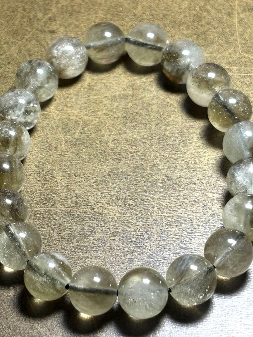 ブラックリビアンブレスレット9.5㎜（新品未使用）クリストバライト入り高品質現品