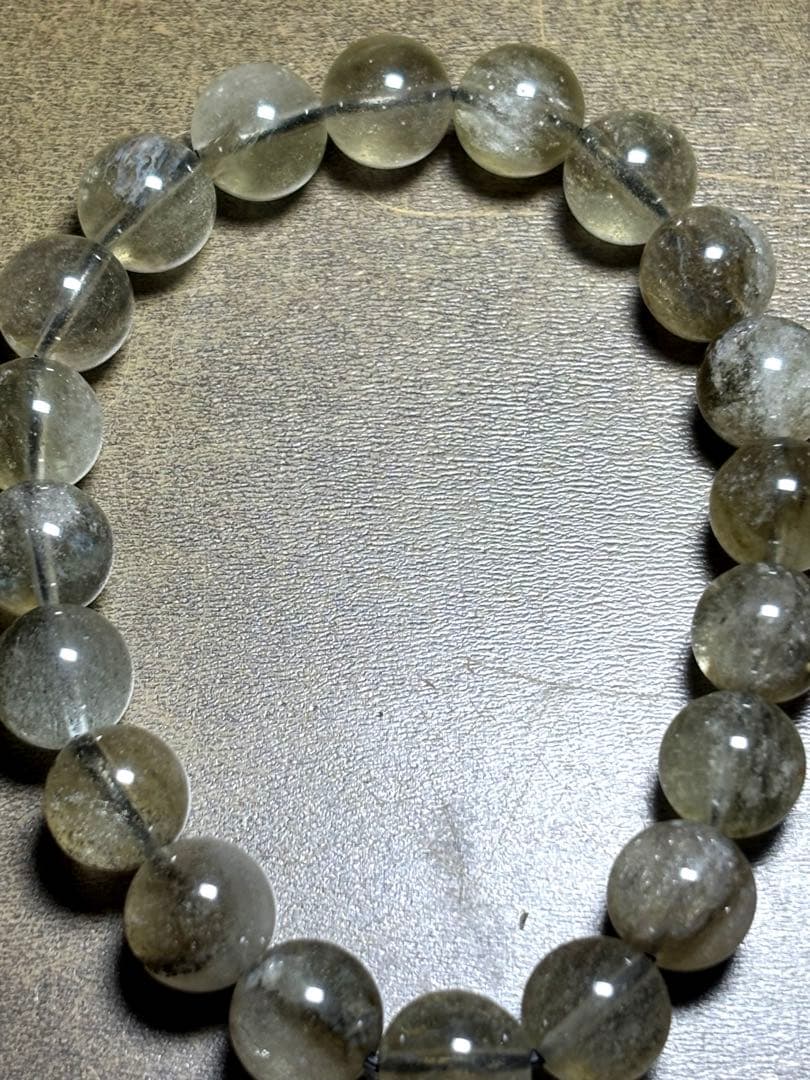 ブラックリビアンブレスレット9.5㎜（新品未使用）クリストバライト入り高品質現品