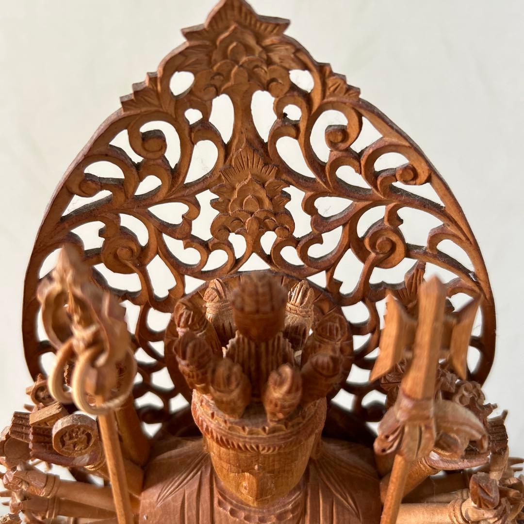 【土日値下中】千手観音像　木彫り　仏像　骨董品