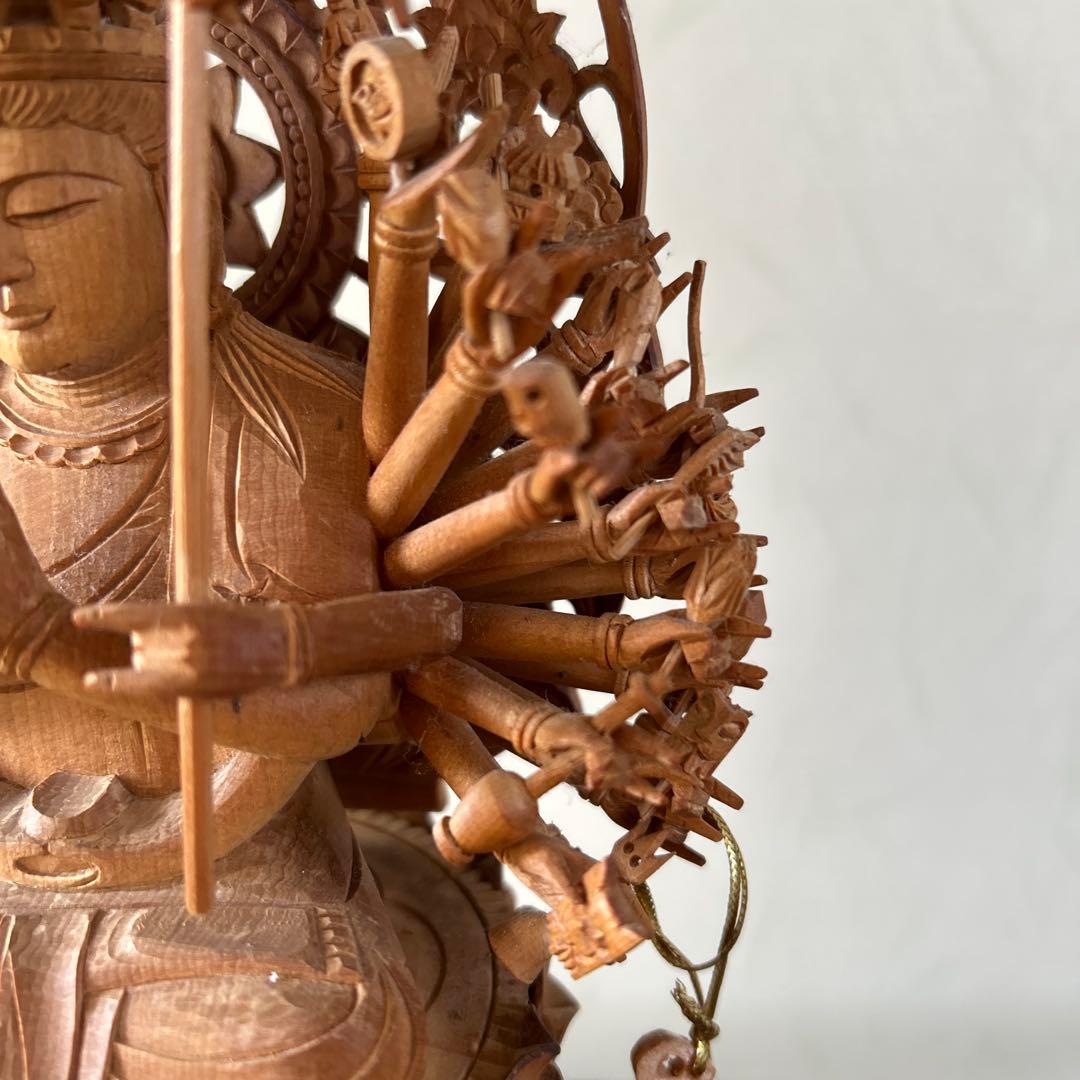 【土日値下中】千手観音像　木彫り　仏像　骨董品