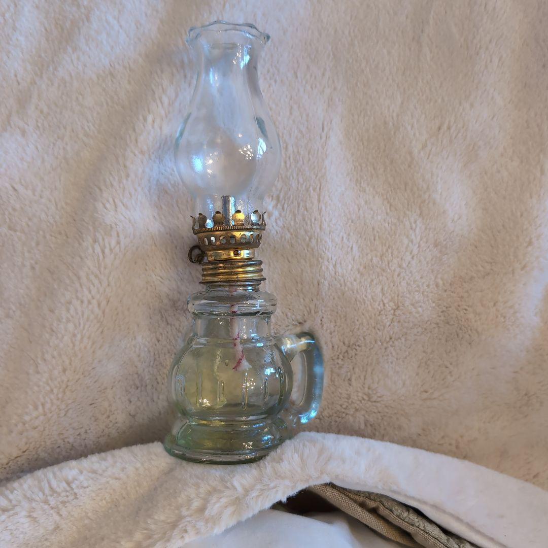 クラシックオイルランプ 透明 ガラス製2点