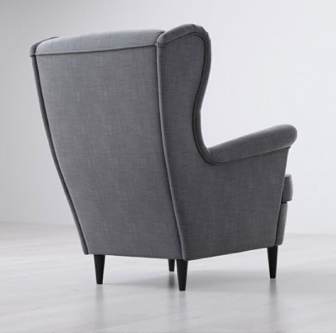 『シミあり』IKEA❣️ストランドモン 1人がけソファ＆オットマン2点セット