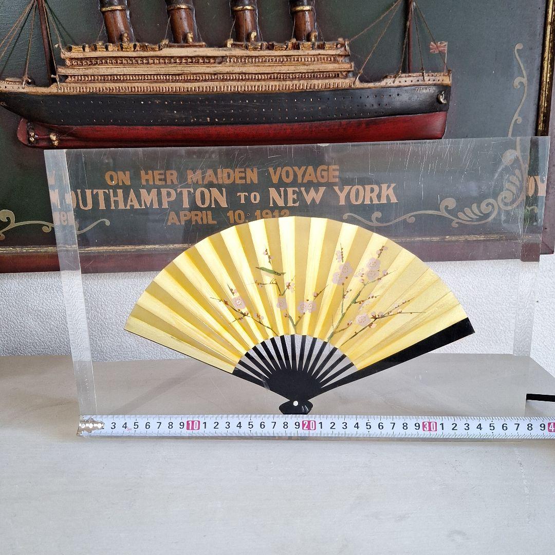 ヴィンテージ　扇子　桜　鶯谷　レトロ　アクリル入り