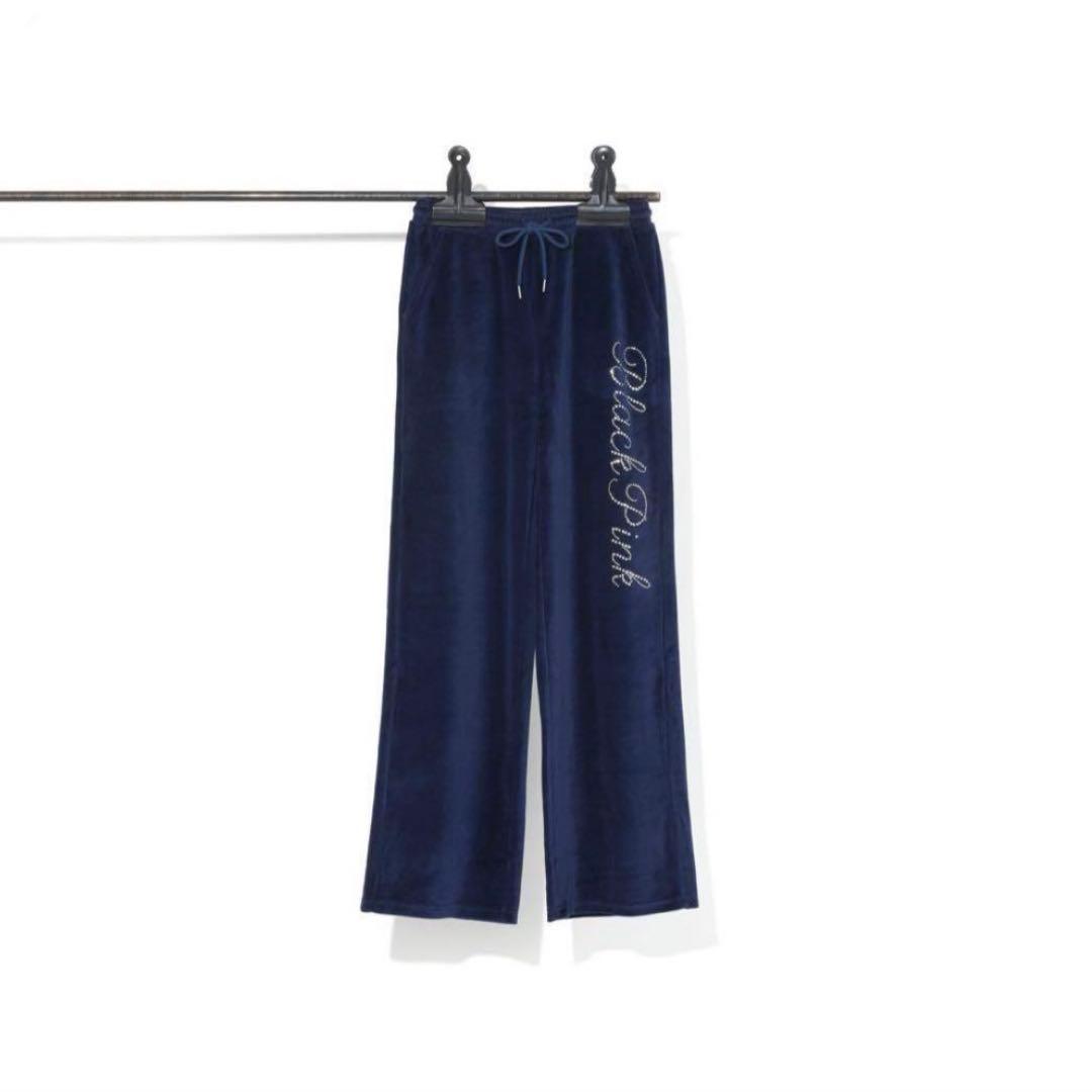 BLACKPINK popup限定 ベロアロングパンツ（NAVY） Mサイズ