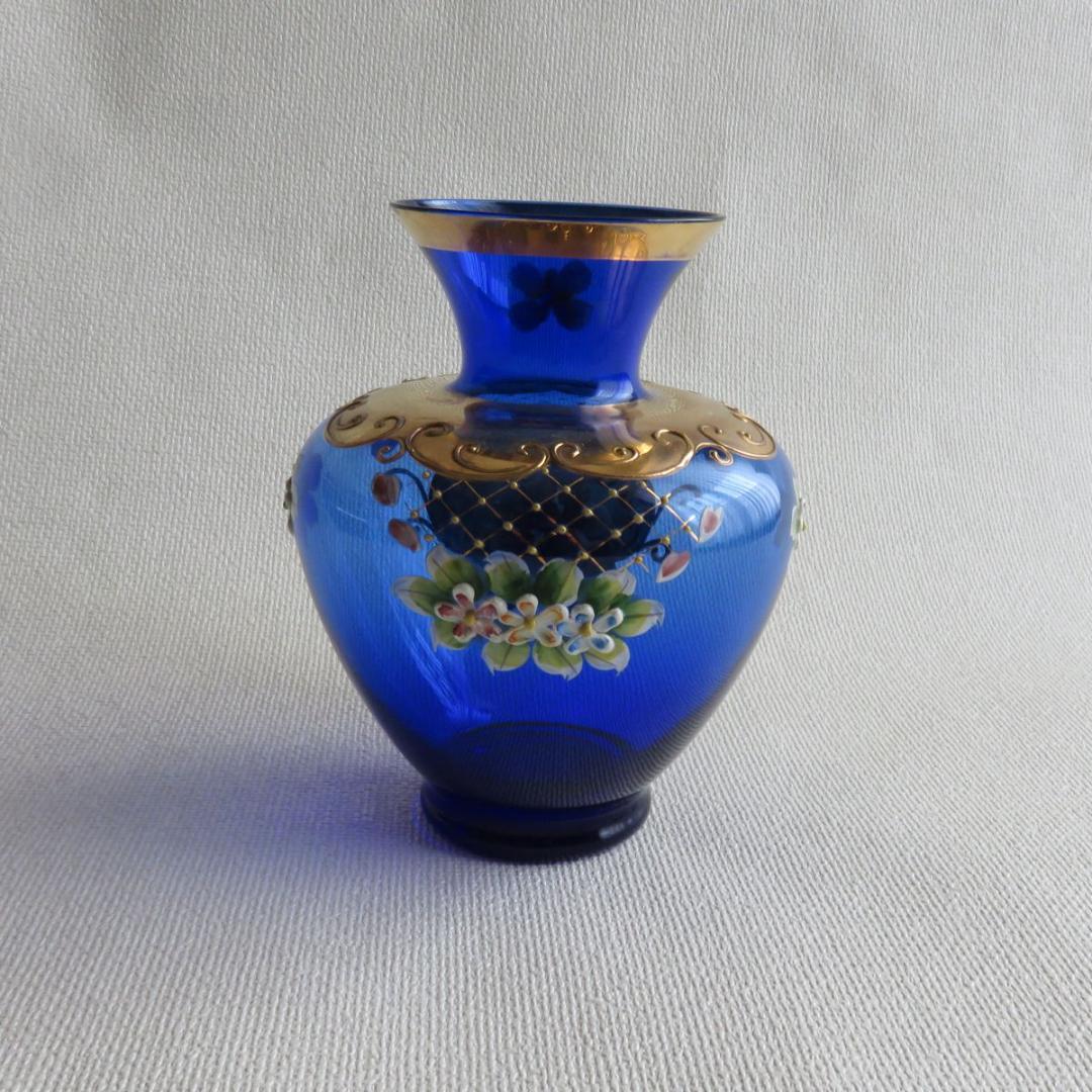 ヴェネチアンガラス　花瓶　金彩