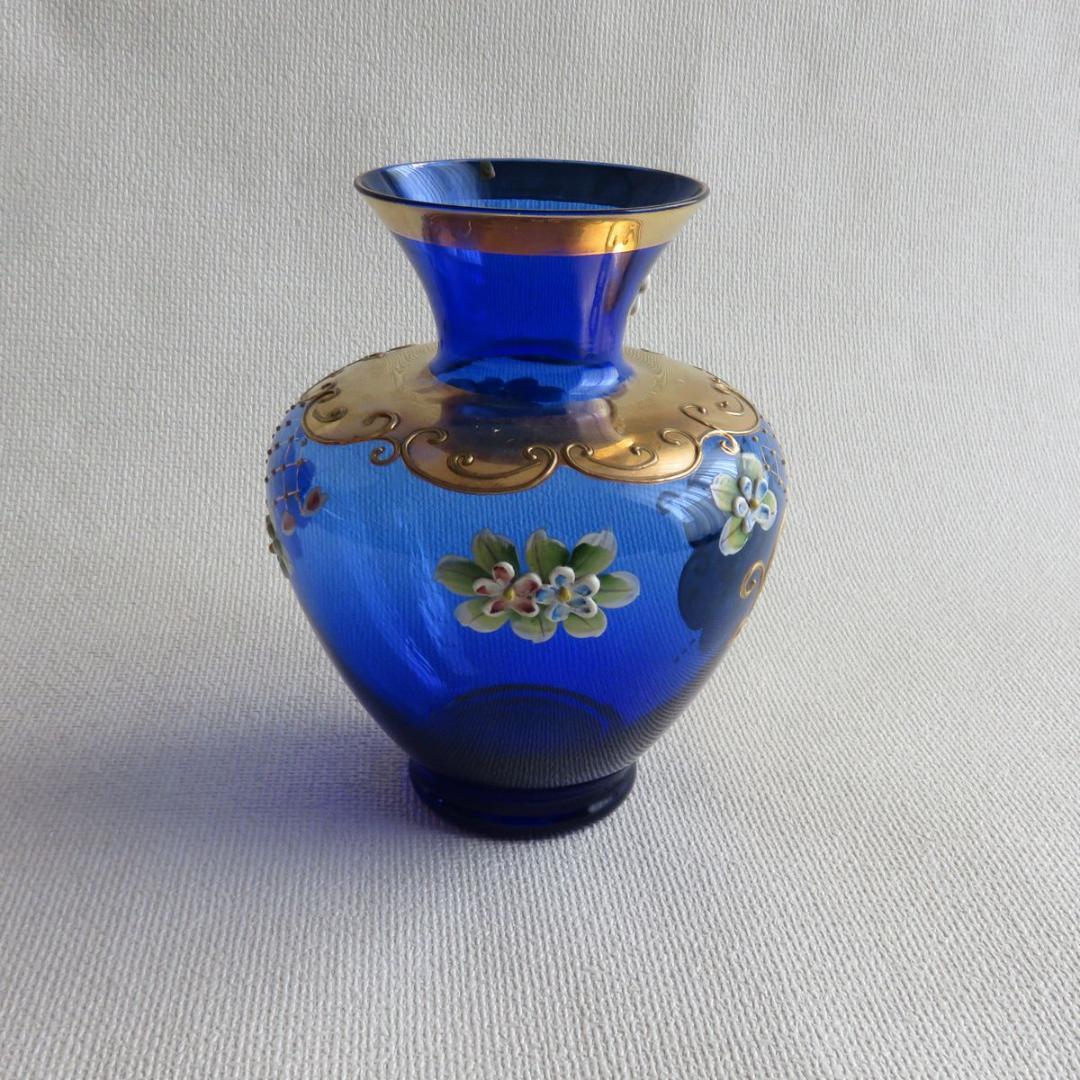 ヴェネチアンガラス　花瓶　金彩