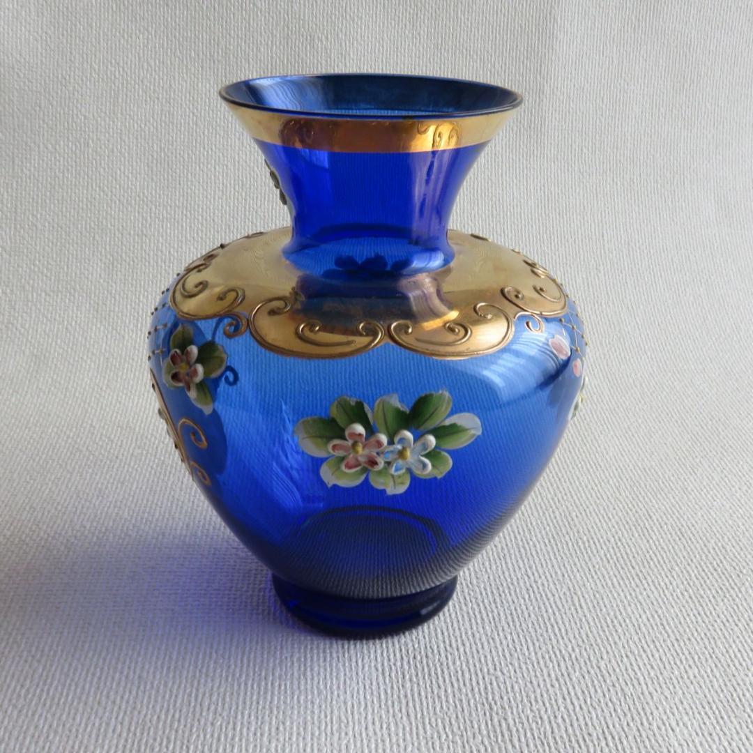 ヴェネチアンガラス　花瓶　金彩