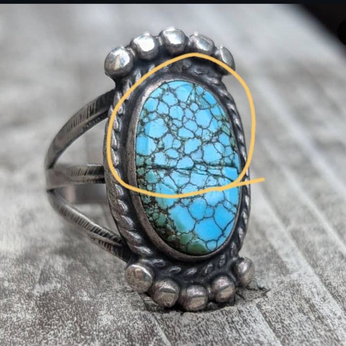 ハンドメイドのターコイズリング　＃8 インディアンジュエリー風