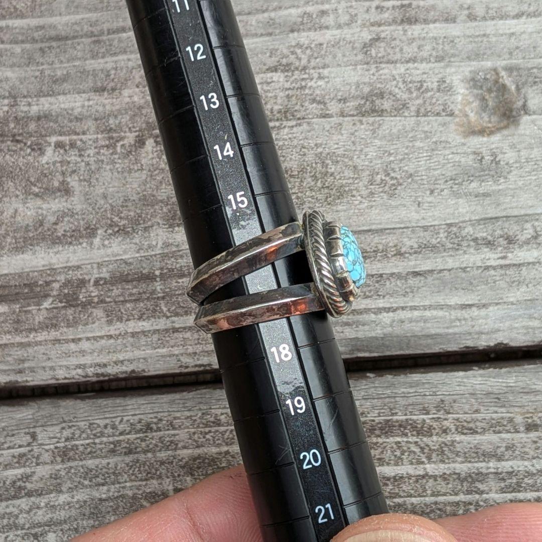 ハンドメイドのターコイズリング　＃8 インディアンジュエリー風